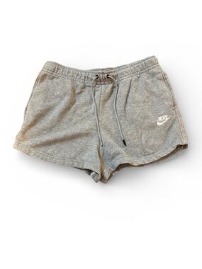 Nike Women's Light Gray Fleece Athletic Shorts with Drawstring